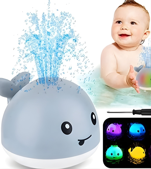 Magisk badehval – Fargeskiftende badeleke med lys