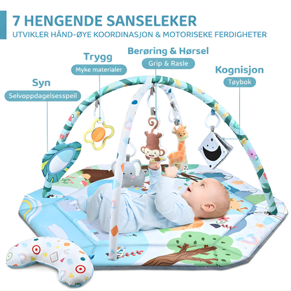TryggStart – 8-i-1 sensorisk och aktivitetsmatta för baby