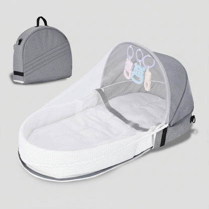 Bärbar resesäng för babyn