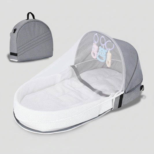 Bärbar resesäng för babyn