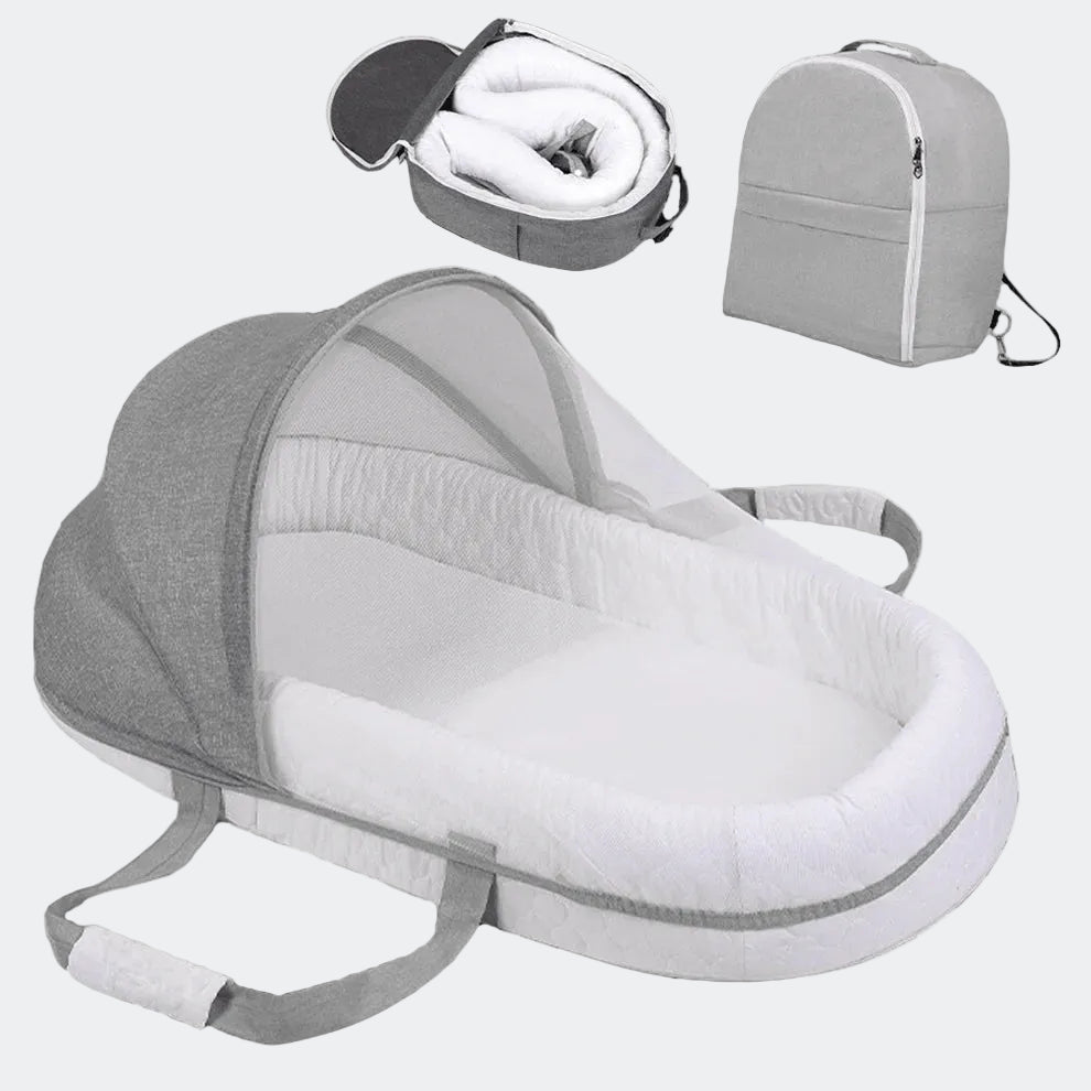 Bärbar resesäng för babyn