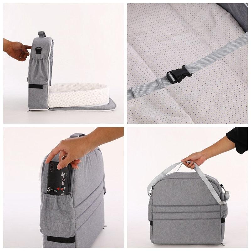 Bärbar resesäng för babyn