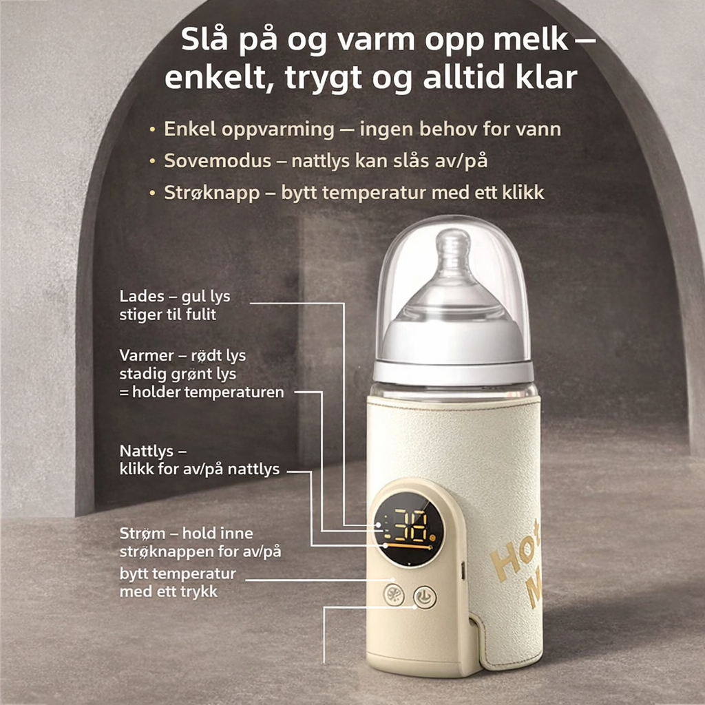 Trådlös mjölkvärmare med exakt temperaturkontroll